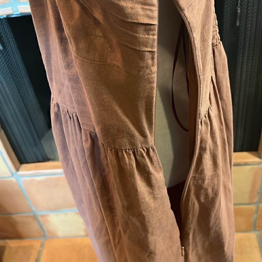 Joie Midi Linen Blend Sundress Pockets Clay Terracotta, 16! - Picture 7 of 9